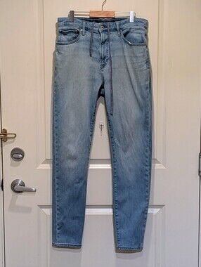 GUC Uniqlo M Light Wash Slim Tapered Mid Rise Drawstring Waist Ezy Jeans